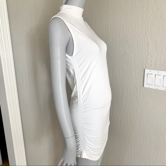NWT FABLETICS Kathie Mock Neck Sleeveless Bodycon White Dress - Picture 11 of 16